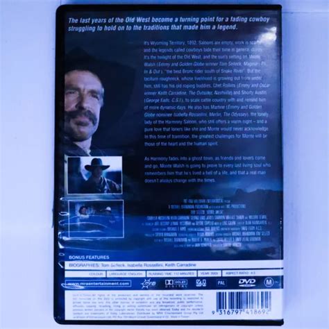 Monte Walsh Dvd 2003 Tom Selleck Isabella Rossellini Drama