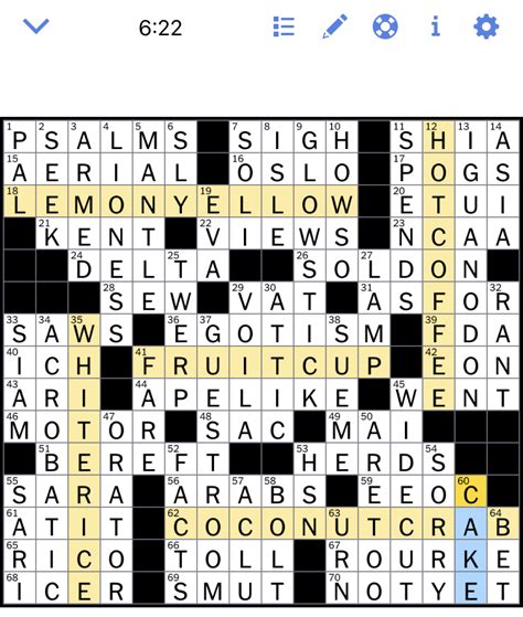 Answers To New York Times Crossword Puzzle Today New York Ti