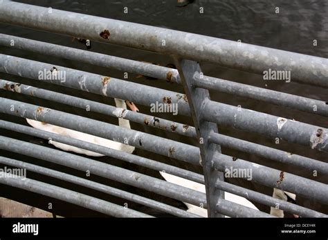 Galvanised Railing Covered In Bird Feces Stock Photo Alamy