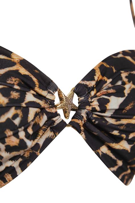 Trendyolm Lla Leopar Desenli Straplez Premium Aksesuarl Mix Match Bikini St Tbess Bu
