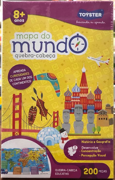 QUEBRA CABEÇAS MAPA DO MUNDO 200 PEÇAS Loja da Bia Brinquedos