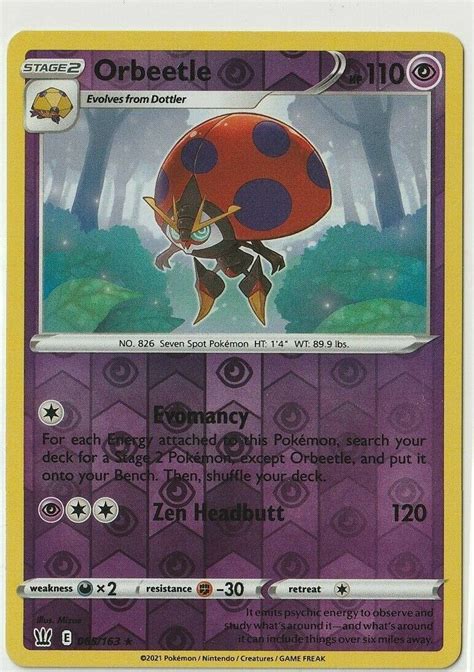 Orbeetle Holo Rare 065 163 SWSH Battle Styles Pokemon TCG Card Brand