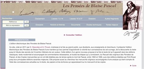 Les Pens Es De Blaise Pascal Amis Et Correspondants Du Centre