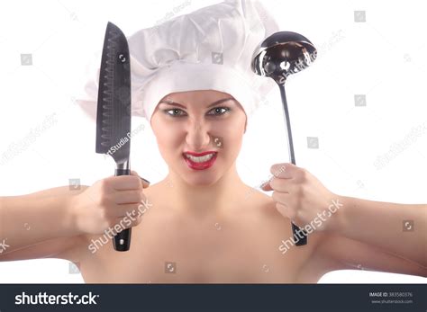 Naked Restaurant Chef Scoop Menu Studio Stock Photo Edit Now