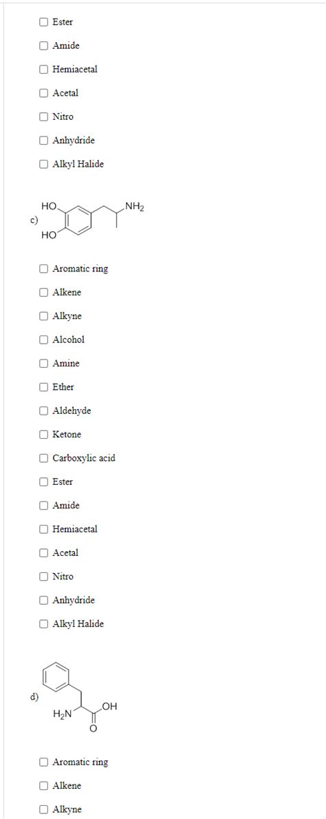 Solved 21 Identify Functional Groups In The Following