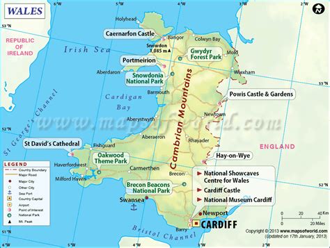 Detailed Map of Wales