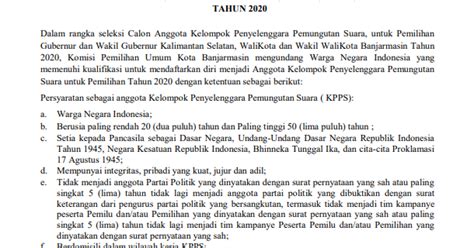 Pengumuman Seleksi Calon Anggota Kelompok Penyelenggara Pemungutan