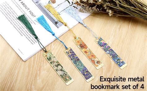 Amazon Uideyvi Oil Painting Flower Set Of Metal Bookmarks With