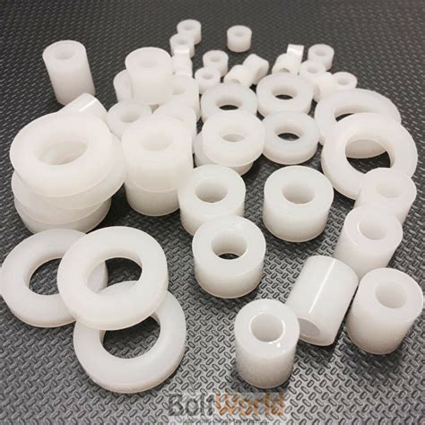 M4 M5 M6 M8 M10 M12 Nylon Plastic Spacers Standoff White Round Washers Ebay