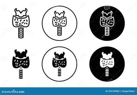 Thyroid Gland Icon Collection Of Outline Thin Line Symbol Or Sign Stock