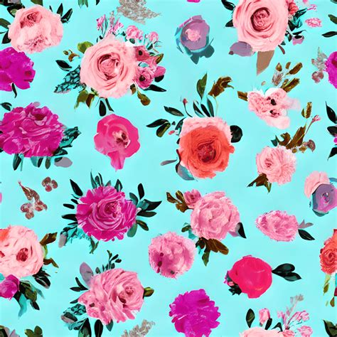 Soft Blue Floral Pattern · Creative Fabrica