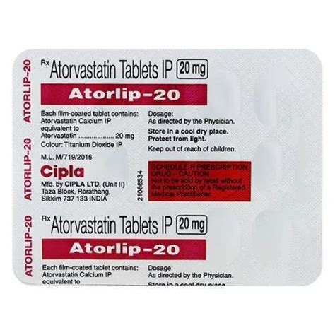 Atorlip 20mg Tablet 15 S At Rs 500 Box Pharmaceutical Tablets In