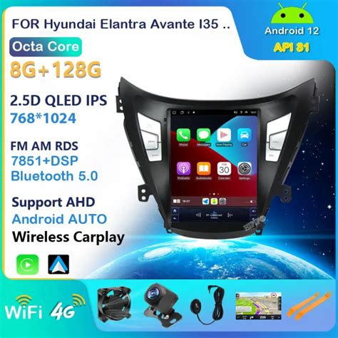 Android 12 Tesla Style Car GPS Navigation For HYUNDAI ELANTRA MD 2011