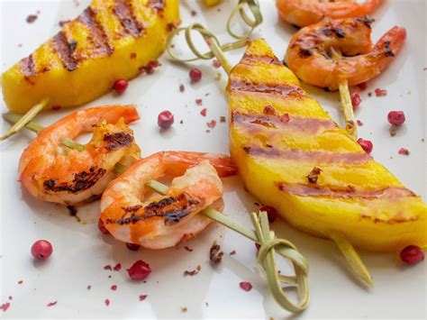 Brochettes Aux Crevettes Et Mangue Au Miel Recette De Brochettes Aux