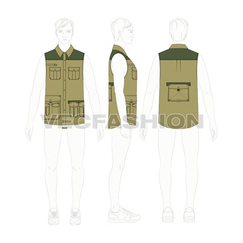 Mens Safari Vest Shirt Vecfashion