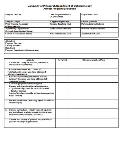 Free 9 Sample Program Evaluation Forms In Ms Word Pdf