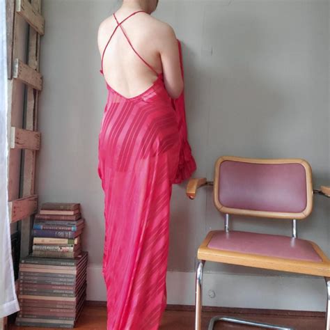Vintage Sleepwear Set S S Hot Red Sexy Slip Depop