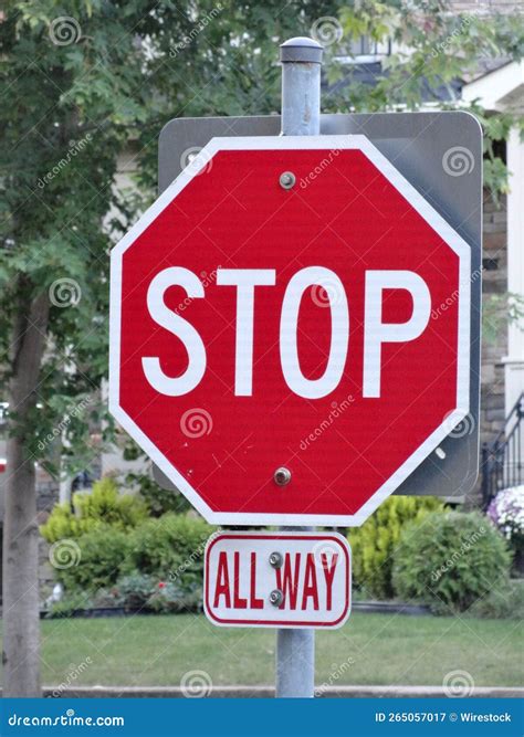 Red Stop Sign at the Street Stock Image - Image of signal, stop: 265057017