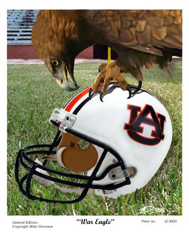 War Eagle Auburn Tigers Football Mascot Art Print