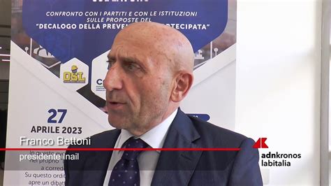 Confsal Bettoni Inail Condividiamo Decalogo In Prospettiva Di