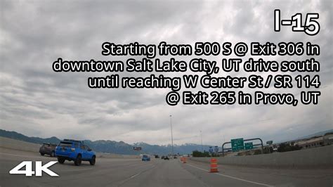 I 15 Salt Lake City Ut To Provo Ut Veterans Memorial Highway 4k