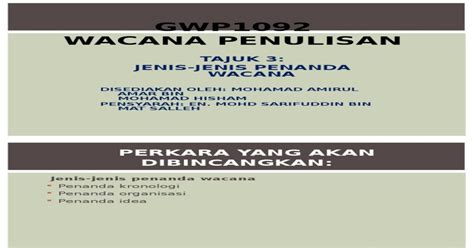 Jenis Jenis Penanda Wacana Pdf Document