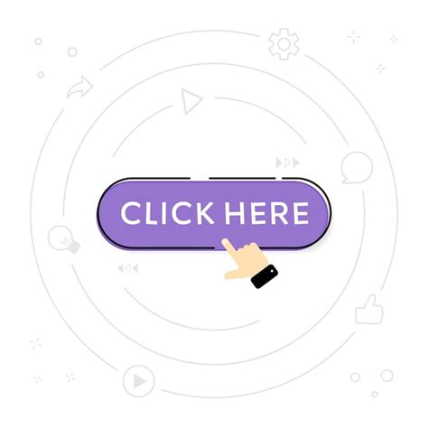 Premium Vector Click Here Button With Hand Pointer Clicking Vector