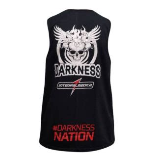 Camiseta Regata Darkness Nation Preta Integralm Dica Meu Mundo Fit