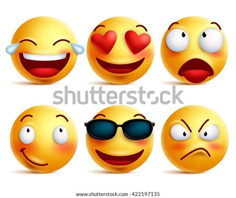 Ícones de rosto sorridente ou emoticons amarelos rostos emocionais