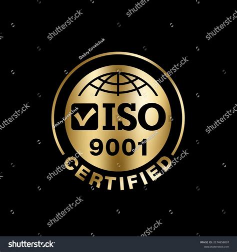 ISO 9001 Certified Golden Sign Conformity To Royalty Free Stock