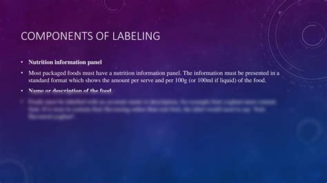 SOLUTION: Food packaging labeling and types of labeling - Studypool