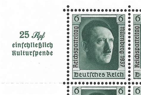 German A Hitler Semi Postal Sheet Scott B Vlh Europe