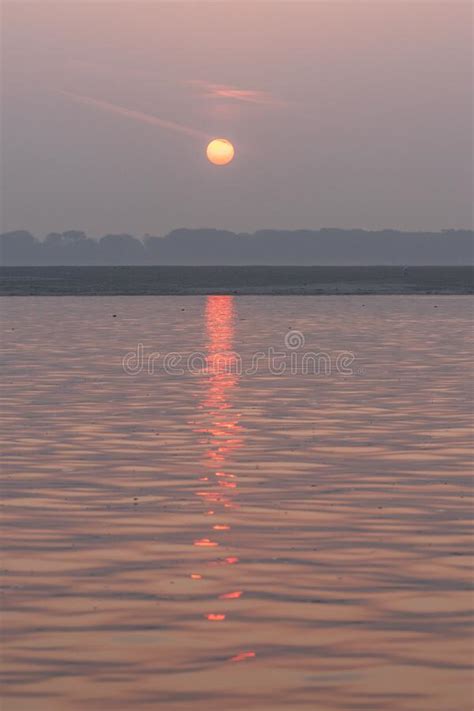 Sunrise on the Ganges River, Varanasi, India Stock Photo - Image of ...