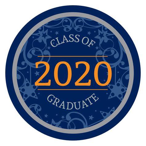 Custom Class Of 2020 Party Circle Sticker