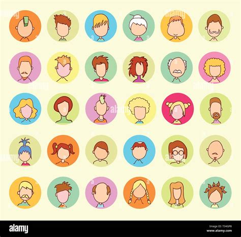 Simple avatar icons set, vector Stock Vector Image & Art - Alamy