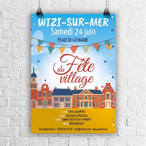 Fête du village Création impression affiches flyers panneaux