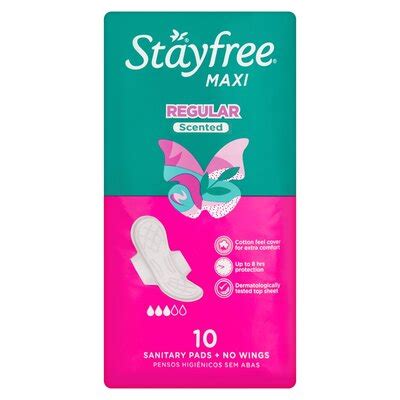 Stayfree Maxi Regular Scented Sanitary Pads With Wings 10 Pack Smart