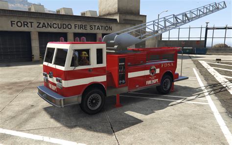 SF Firetruck From GTASA Add On Ladder Works FiveM GTA5 Mods