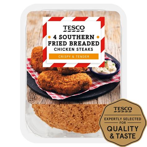 Tesco Southern Fried Breaded Chicken Steaks 4 Pack 505g Tesco Groceries