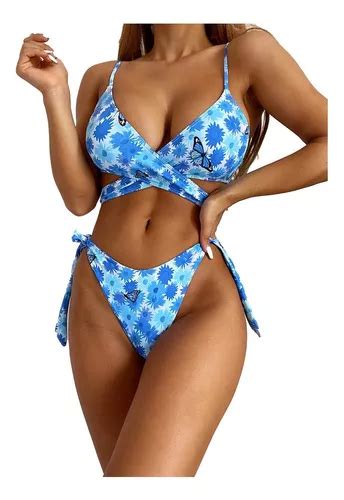 Traje De Ba O Para Mujer O Casual Vendaje Bikini Rop U Cuotas