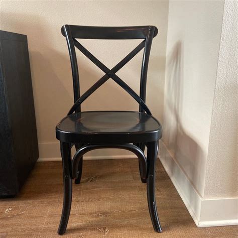 Black Wood Pottery Barn Chairs Set Of 4 Chairish