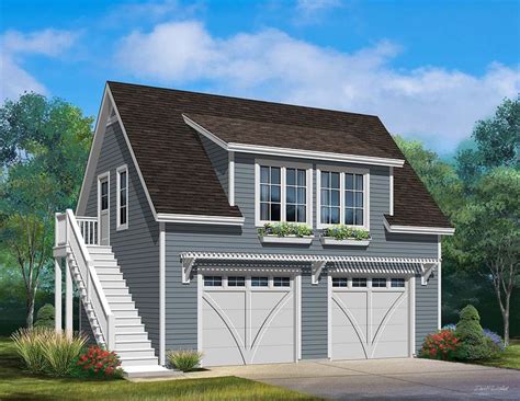 Plan 45182 | Garage - 2 Car Garage Plan With Loft Storage | Garage ...