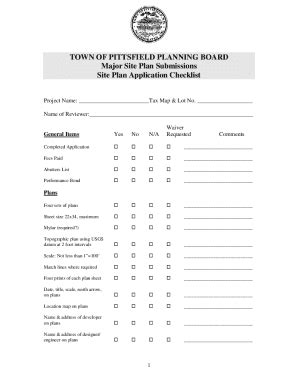 Fillable Online Planning Board Application Form For Site Plan Review