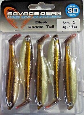 Savage Gear 3D 3 Inch Bleak Paddle Tail Lures Fishing EBay