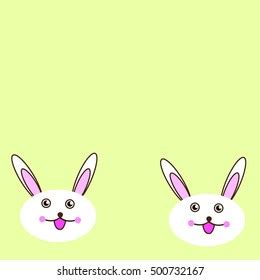 Rabbit On Nude Color Background Stock Vector Royalty Free 500732167 Shutterstock