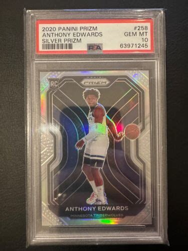 Panini Prizm Anthony Edwards Rc Rookie Timberwolves Silver