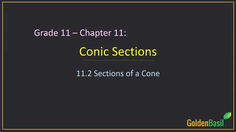 Class Maths Chap Conic Sections Sections Of Cone