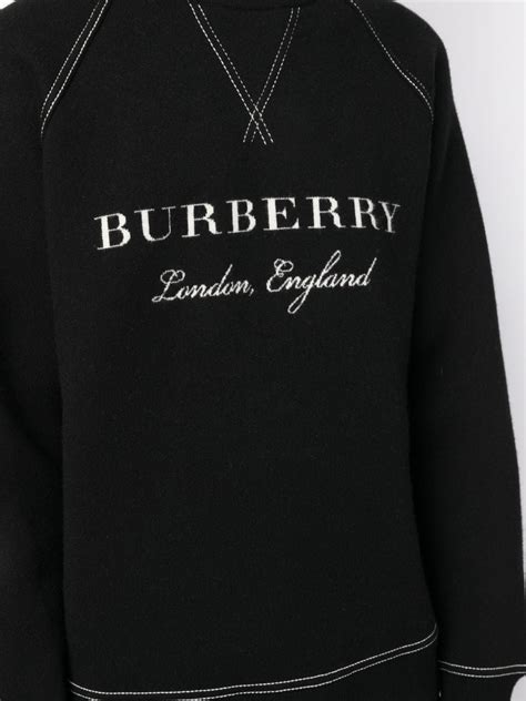 Burberry Intarsia Knit Logo Jumper Farfetch