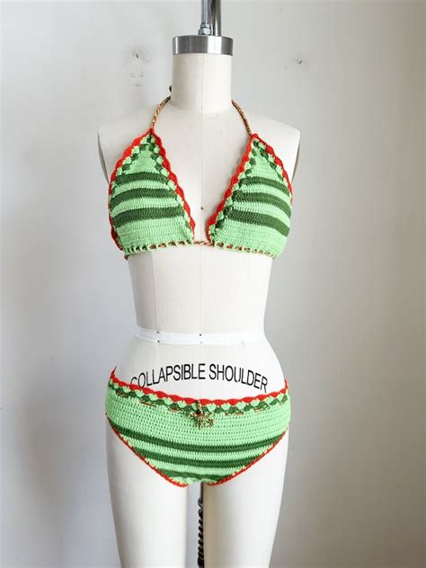 Vintage S Crochet Bikini Gem