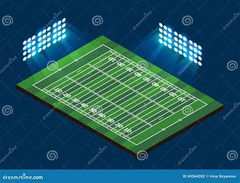 American Football Field Stock Vector Illustration Of Pitch